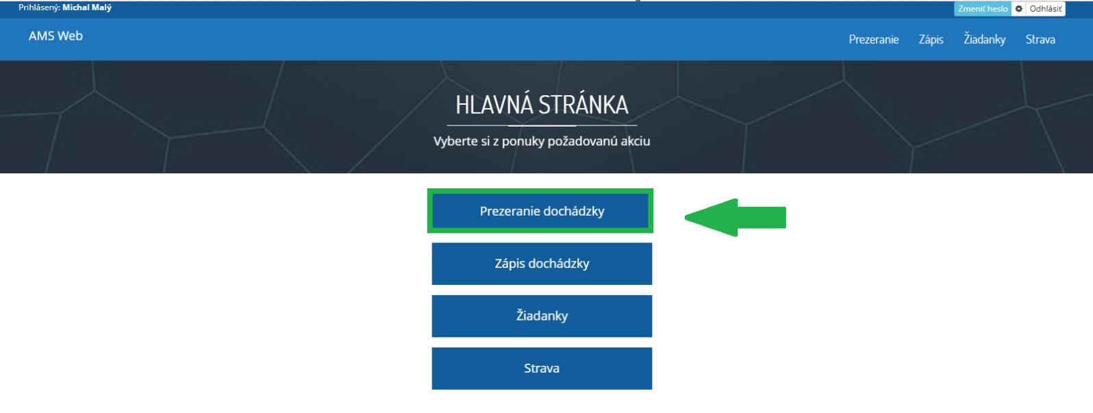AMS WEB - Prezeranie dochádzky