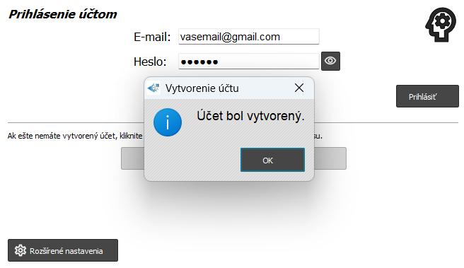 vytvorenie konta