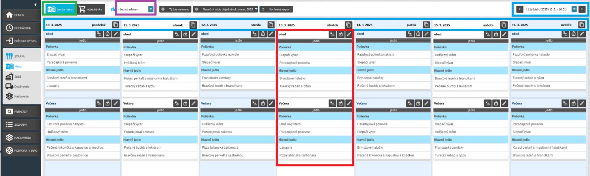 Strava - menu