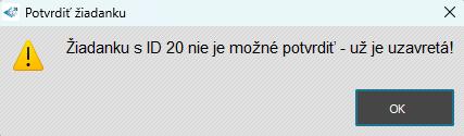 Hromadné spracovanie žiadaniek - hlásenie
