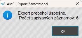 Uloženie exportného súboru - hlásenie