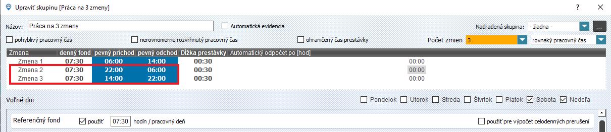 Nesprávne nastavenie poradia zmien